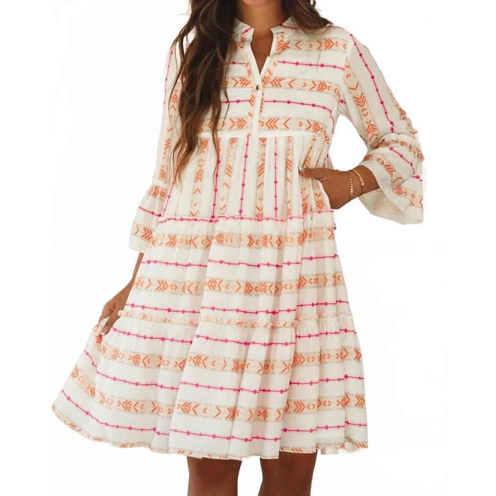 NEW LOVESOFT bristol bohemian ruffled pocket dress in orange